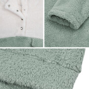 Womens-Fuzzy-Fleece-Pullover-Button-Collar-Sherpa-Sweatshirt-Winter-Long-Sleeve-Tops-Green-7