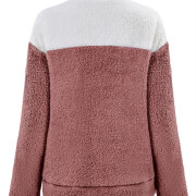 Womens-Fuzzy-Fleece-Pullover-Button-Collar-Sherpa-Sweatshirt-Winter-Long-Sleeve-Tops-Pink-6