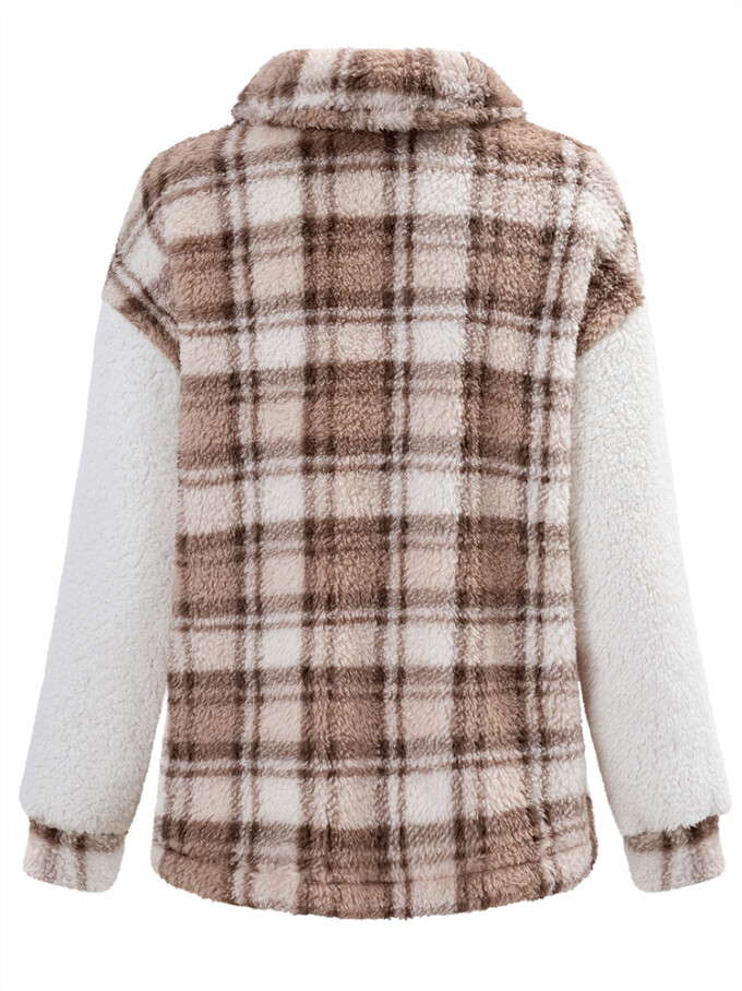 Womens-Fleece-Plaid-Jacket-Coat-Khaki-6.jpg