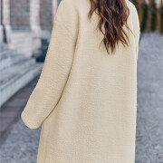 Womens-Fuzzy-Fleece-Midi-Coat-Apricot-2