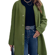 Womens-Fuzzy-Fleece-Midi-Coat-Green-1