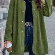 Womens-Fuzzy-Fleece-Midi-Coat-Green-4