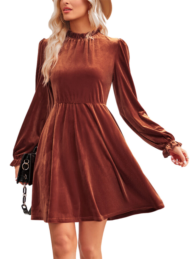 Womens-Mock-Neck-Velvet-Dress-Brown-1.jpg