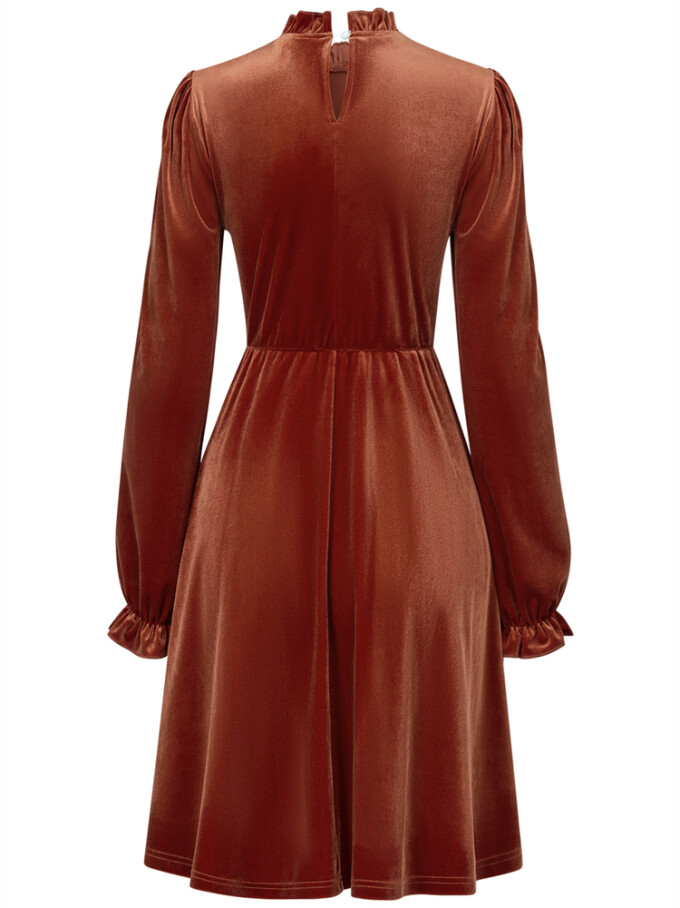 Womens-Mock-Neck-Velvet-Dress-Brown-6.jpg