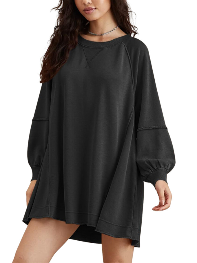 Womens-Long-Lantern-Sleeve-Sweatshirt-Mini-Dress-Black-1.jpg