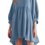 Womens-Oversized-Sweatshirt-Dress-Lanter-Sleeve-Scoop-Neck-Tunic-Patchwork-Pullover-Sweatshirt-Mini-Dress-Blue-1