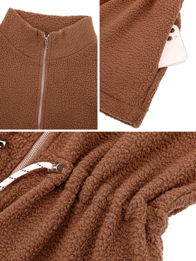 Womens-Fleece-Jacket-Casual-Full-Zip-Stand-Collar-Utility-Drawstring-Waist-Fuzzy-Sherpa-Coat-Brown-7.jpg