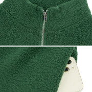 Womens-Fleece-Jacket-Casual-Full-Zip-Stand-Collar-Utility-Drawstring-Waist-Fuzzy-Sherpa-Coat-Green-7