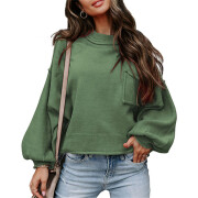 Womens-Lantern-Long-Sleeve-Sweater-Green-1