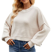 Womens-Lantern-Sleeve-Crop-Sweater-Apricot-1