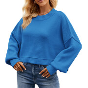 Womens-Lantern-Sleeve-Crop-Sweater-Blue-1