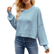 Womens-Lantern-Sleeve-Crop-Sweater-Lightblue-1