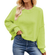 Womens-Lantern-Sleeve-Crop-Sweater-Lightgreen-1