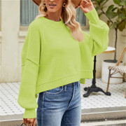 Womens-Lantern-Sleeve-Crop-Sweater-Lightgreen-2