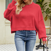 Womens-Lantern-Sleeve-Crop-Sweater-Red-2