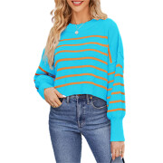 Womens-Oversized-Striped-Cropped-Sweater-Blue-1