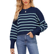 Womens-Oversized-Striped-Cropped-Sweater-Navyblue-1