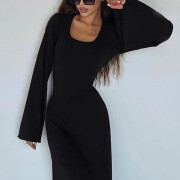 Womens-Ribbed-Maxi-Dress-Black-5