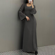 Womens-Ribbed-Maxi-Dress-Darkgrey-2