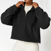 Womens-Cropped-Sherpa-Jacket-Black-3