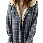 Womens-Sherpa-Lined-Plaid-Flannel-Jacket-Shacket-Blue-1