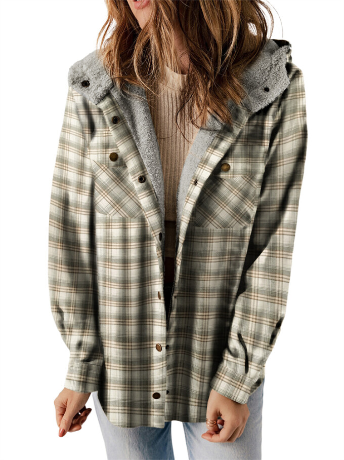 Womens-Sherpa-Lined-Plaid-Flannel-Jacket-Shacket-Green-1.jpg