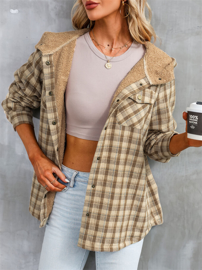 Womens-Sherpa-Lined-Plaid-Flannel-Jacket-Shacket-Khaki-4.jpg