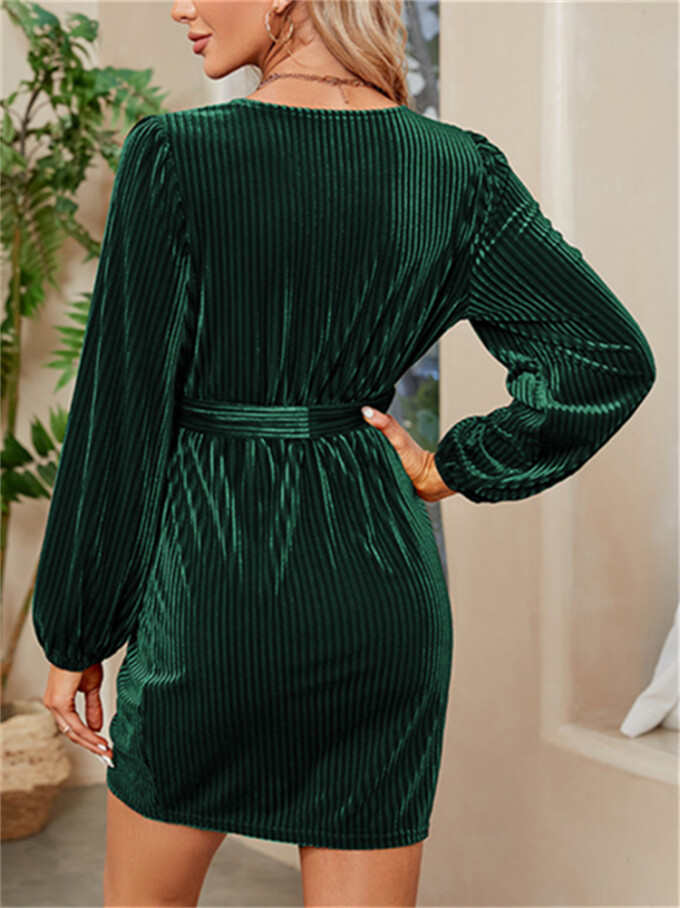 Womens-Wrap-V-Neck-Velvet-Dress-Green-2.jpg