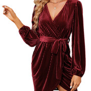 Womens-Wrap-V-Neck-Velvet-Dress-Winered-1_pixian_ai