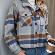 Womens-Fashion-Fall-Plaid-Shacket-Jacket-Blue-5