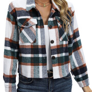 Womens-Fashion-Fall-Plaid-Shacket-Jacket-Green-1