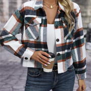 Womens-Fashion-Fall-Plaid-Shacket-Jacket-Green-4