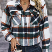 Womens-Fashion-Fall-Plaid-Shacket-Jacket-Green-5