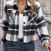 Womens-Fashion-Fall-Plaid-Shacket-Jacket-Green-6