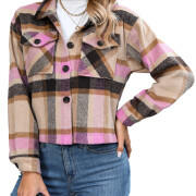 Womens-Fashion-Fall-Plaid-Shacket-Jacket-Pink-1