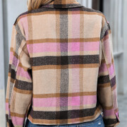 Womens-Fashion-Fall-Plaid-Shacket-Jacket-Pink-2