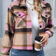 Womens-Fashion-Fall-Plaid-Shacket-Jacket-Pink-6