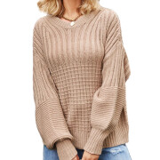 Womens-Crew-Neck-Cable-Knit-Sweater-Apricot-1