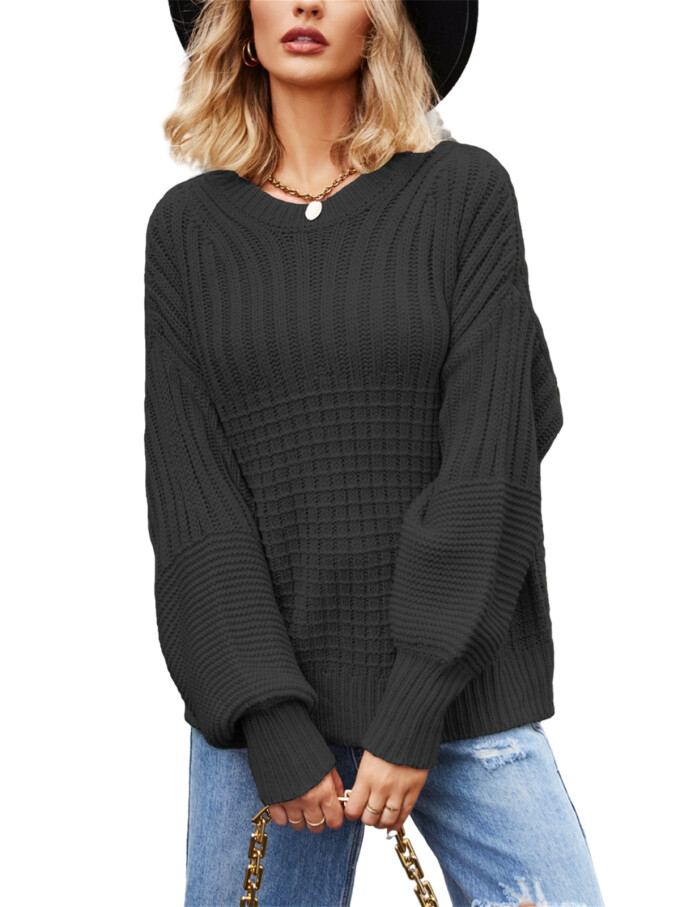 Womens-Crew-Neck-Cable-Knit-Sweater-Black-1.jpg