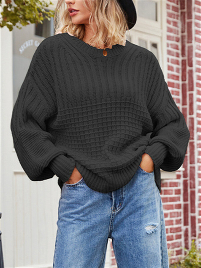 Womens-Crew-Neck-Cable-Knit-Sweater-Black-4.jpg