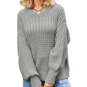 Womens-Crew-Neck-Cable-Knit-Sweater-Grey-1