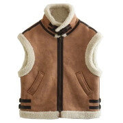 Womens-Faux-Fur-Suede-Vest-Brown-1