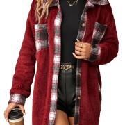 Womens-2023-Winter-Fuzzy-Fleece-Long-Jackets-Winered-1