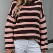 Womens-Oversized-Long-Sleeve-Striped-Sweater-Coffee-6