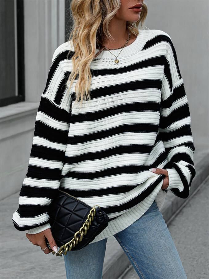 Womens-Oversized-Long-Sleeve-Striped-Sweater-White-3.jpg