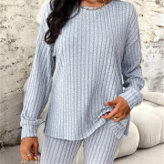 Womens-2-Piece-Lounge-Sets-Ribbed-Knit-Matching-Outfits-Grey-3