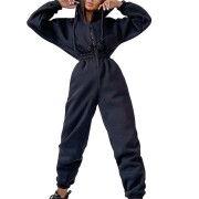 Womens-Long-Sleeve-Zipper-Hooded-Jumpsuit-Black-1