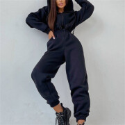 Womens-Long-Sleeve-Zipper-Hooded-Jumpsuit-Black-3