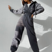 Womens-Long-Sleeve-Zipper-Hooded-Jumpsuit-Grey-2