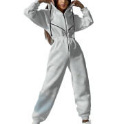 Womens-Long-Sleeve-Zipper-Hooded-Jumpsuit-White-1